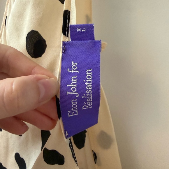 Realisation Par Elton John Cream Leopard Dot V-Neck Dress - Picture 4 of 4